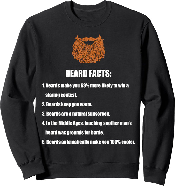 Red Beard Facts List Sweatshirt