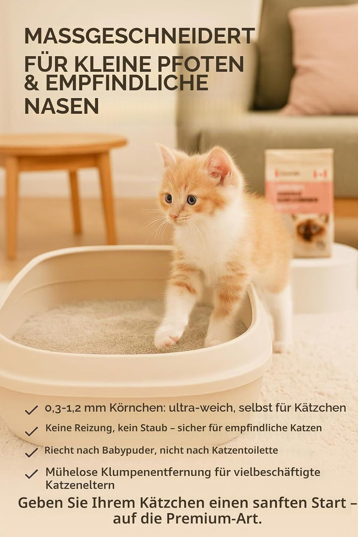 Flamingo Katzenstreu - katzenstreu klumpstreu - Babypuderduft - 12L (12KG) für 10 Wochen - Herkunft