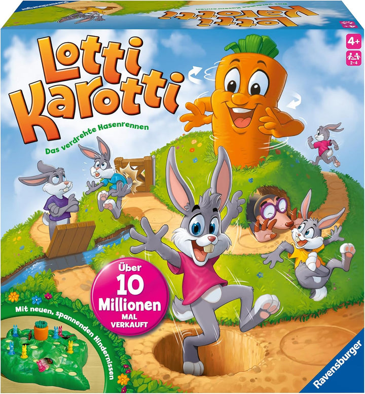Ravensburger Kinderspiele 22343 - Lotti Karotti - Wettlaufspiel für 2 bis 4 Spieler, Kinderspiel ab