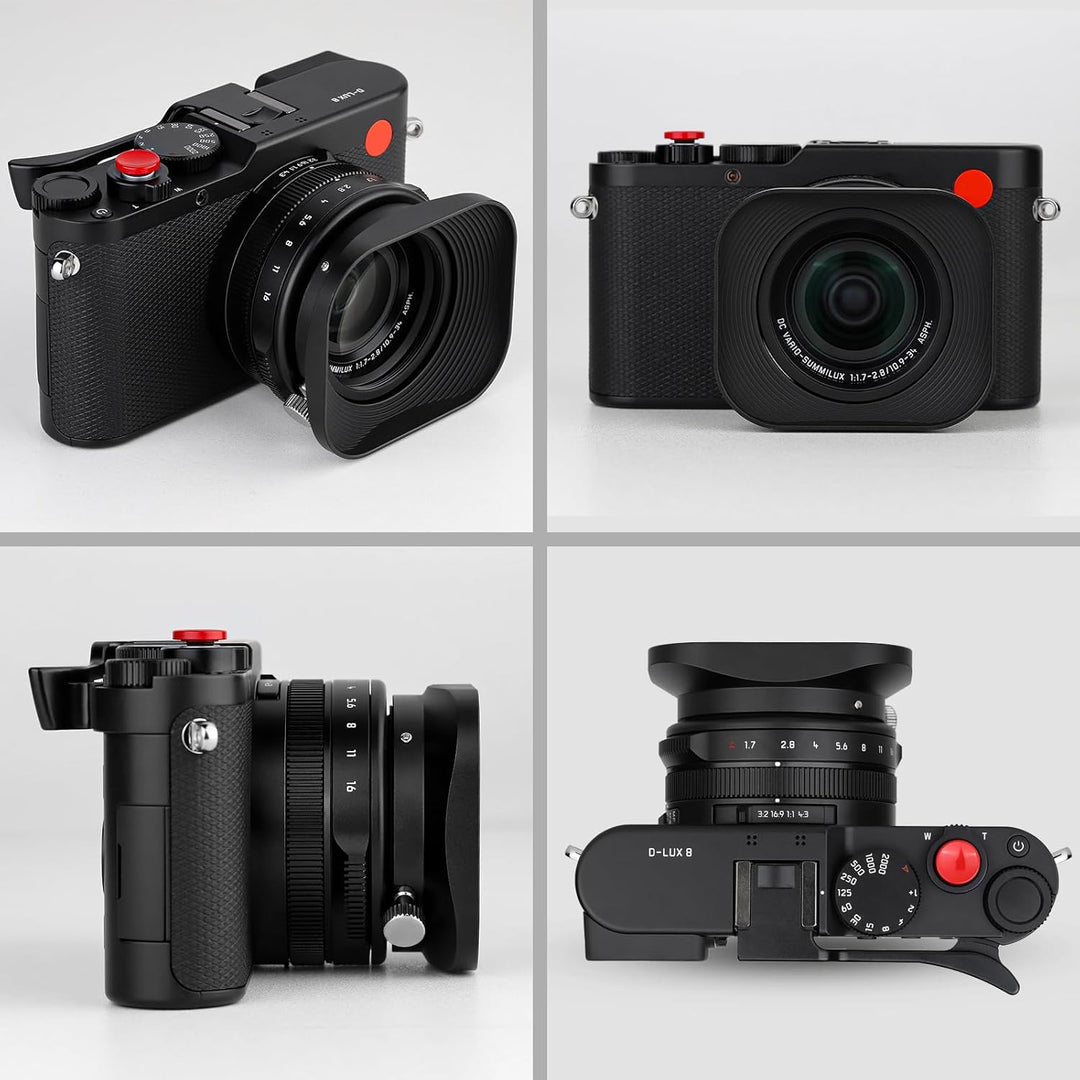 Haoge Gegenlichtblende aus Metall, quadratisch, für Leica D-Lux 8 Kamerazubehör, 43 mm, Schraub-Gege