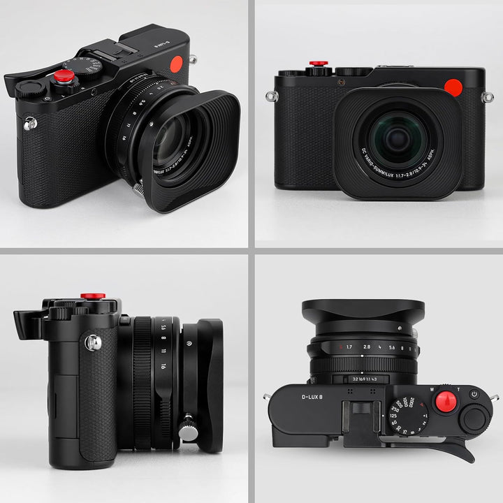 Haoge Gegenlichtblende aus Metall, quadratisch, für Leica D-Lux 8 Kamerazubehör, 43 mm, Schraub-Gege