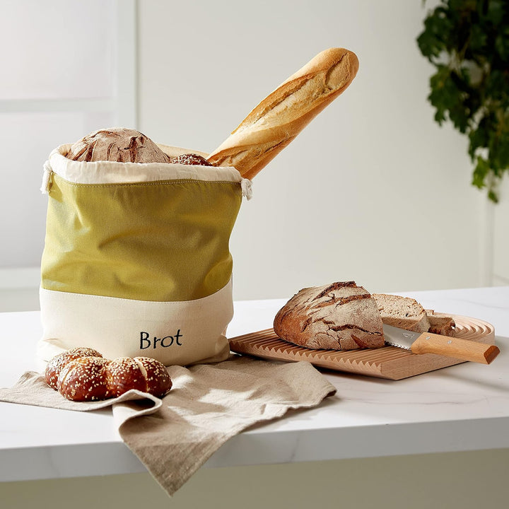 slowroom Brotbeutel zur Brotaufbewahrung und Frischhalten 3 in 1 - Brotkorb Stoff - Brottasche aus B