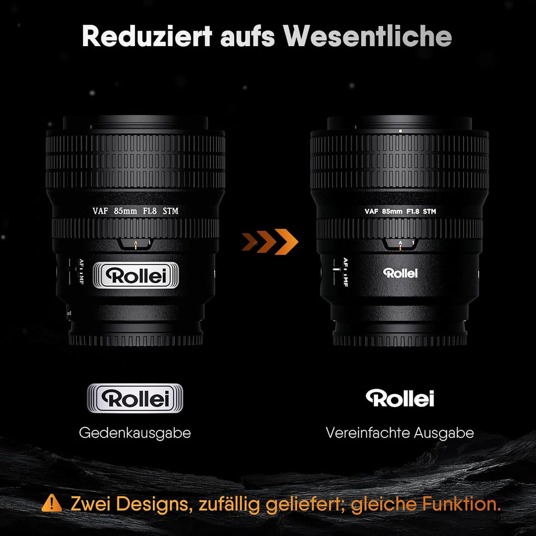 Rollei AF 85 mm F/1.8 Vollformat Objektiv für Nikon Z mit STM-Autofokus | HFT-X Beschichtung | Vollm