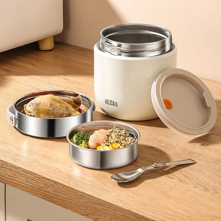 1200ml Thermobehälter für warme Lebensmittel, Thermo-Essenbehälter aus Edelstahl mit Griff, Thermos