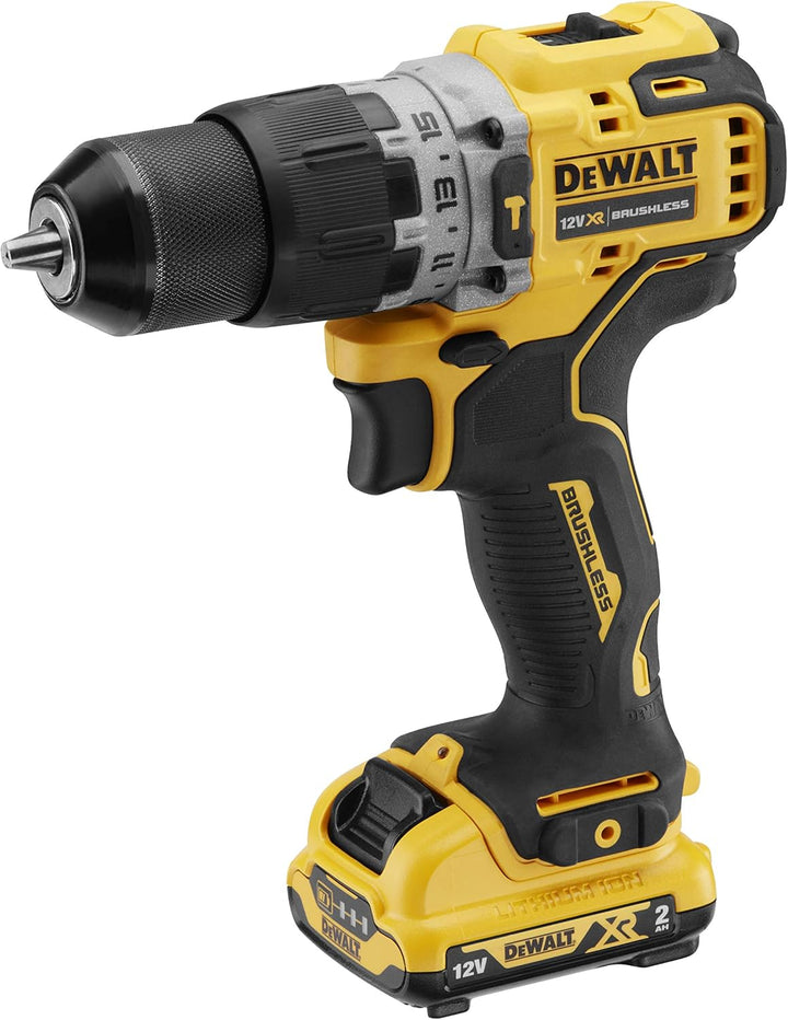 DEWALT 12V 2-Gang Akku-Schlagbohrschrauber DCD706D2 (2.0Ah, bürstenlos, mit Vollmetallgetriebe & 15-