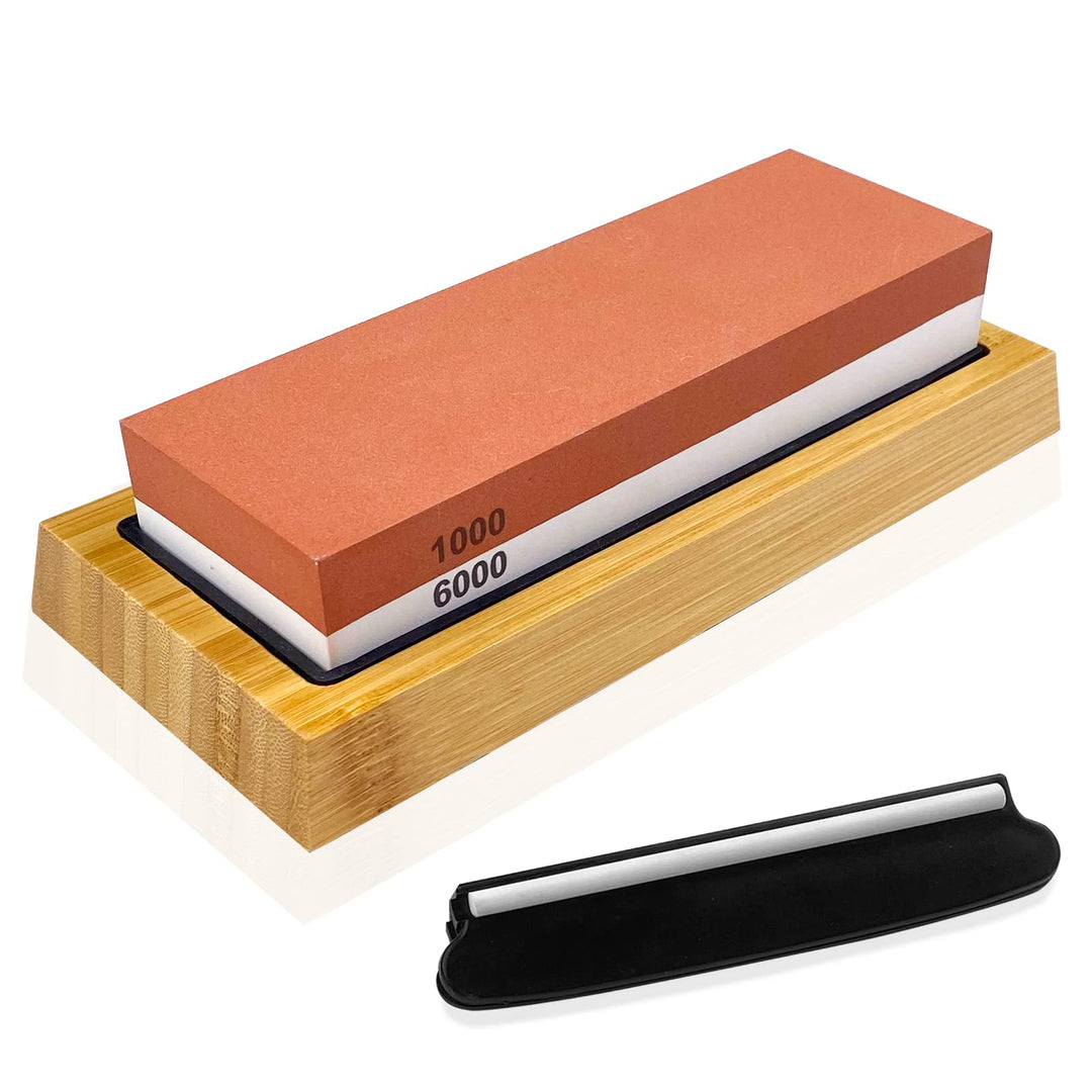 Uootach Schleifstein Abziehstein Set, Professioneller Messerschärfer Whetstone 1000/6000, Doppelseit
