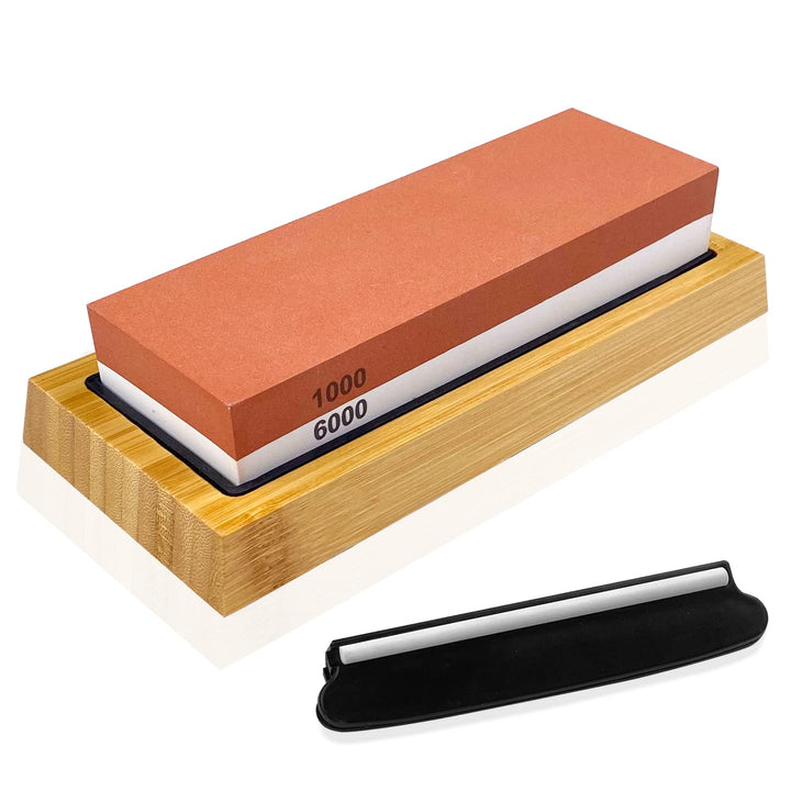 Uootach Schleifstein Abziehstein Set, Professioneller Messerschärfer Whetstone 1000/6000, Doppelseit