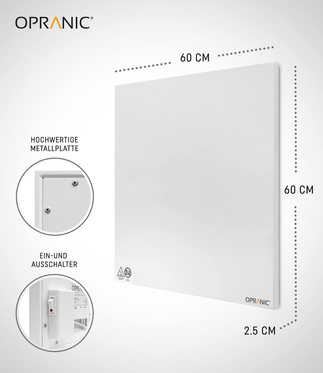 OPRANIC P5 Premium Infrarotheizung | 5 Jahre Garantie | Infrarot Wandheizung, Infrarotheizung Decken