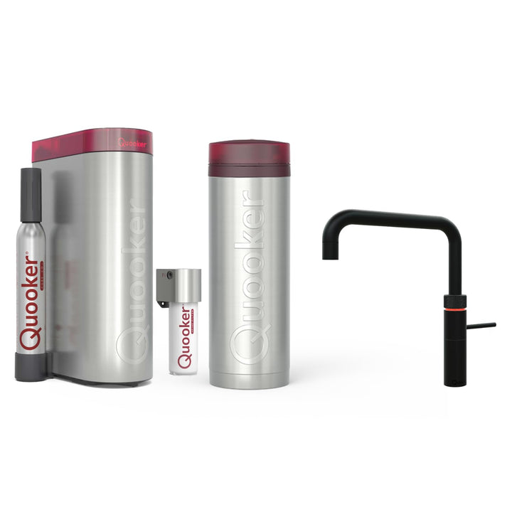 Quooker mit Reservoire PRO3 und CUBE kochend Wasserhahn (Fusion Square, schwarz) Fusion Square Schwa