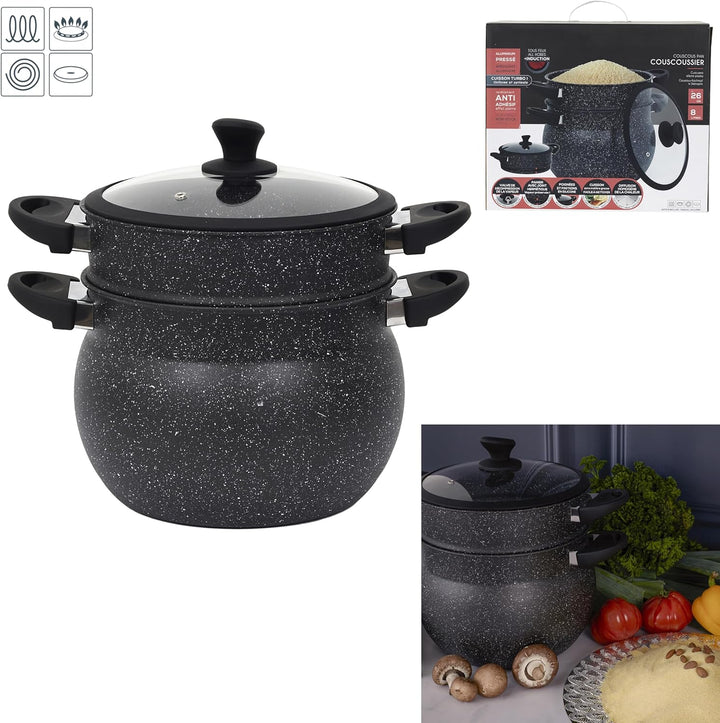 Cook Concept-KC2548 Cook Concept-KC2548 Couscous-Topf mit Stein-Effekt, Durchmesser 26 cm, für Küche