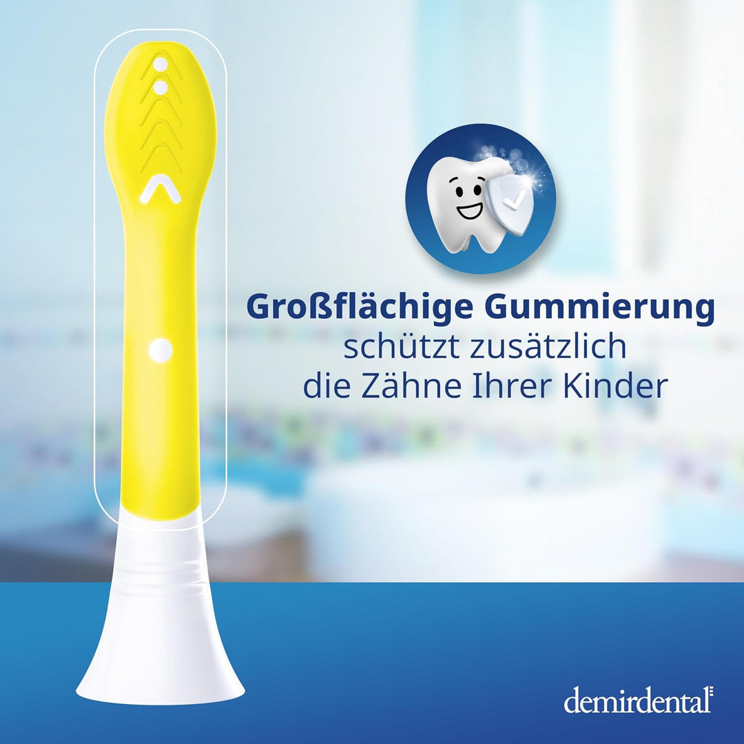 demirdental Kinder Ersatzbürsten passend für Philips Sonicare Kids, Compact Mini Bürstenköpfe für 3-