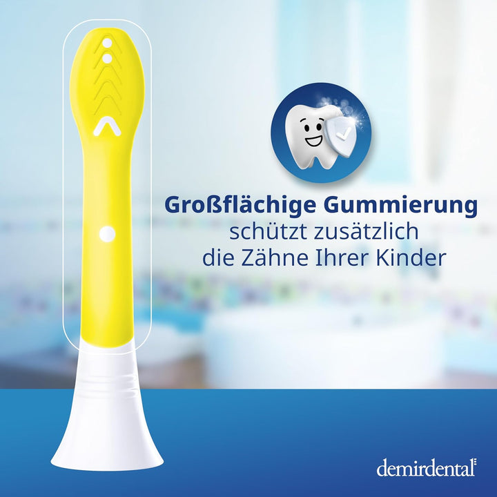 demirdental Kinder Ersatzbürsten passend für Philips Sonicare Kids, Compact Mini Bürstenköpfe für 3-