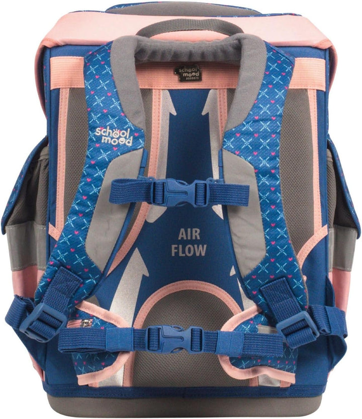 SCHOOL-MOOD Timeless Pro Schulranzenset 7-teilig 23,5L Stauraum, ergonomisches Easy Fit System für 1