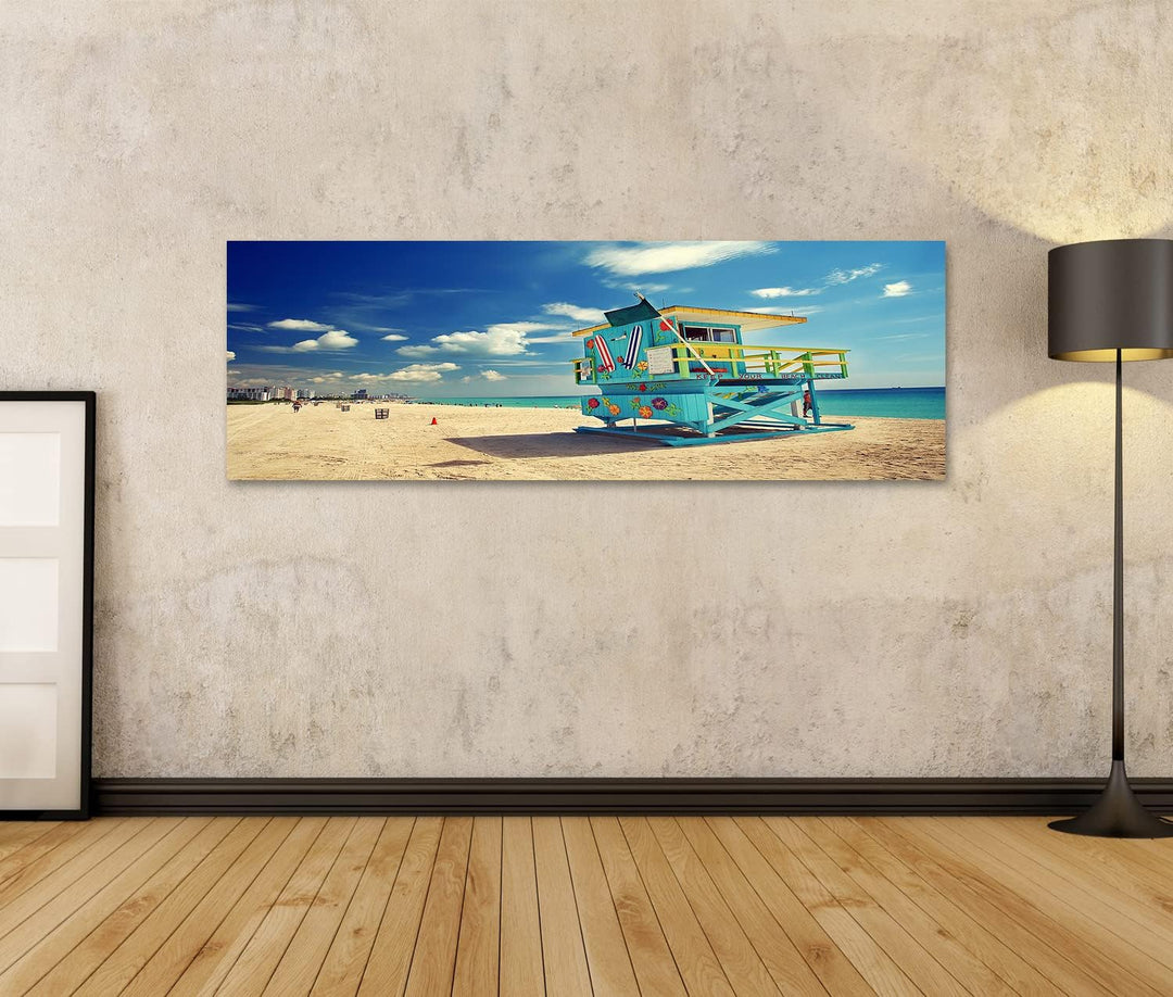 islandburner Bild auf Leinwand South Beach In Miami Florida Buntes Häuschen Bilder Wandbilder Poster