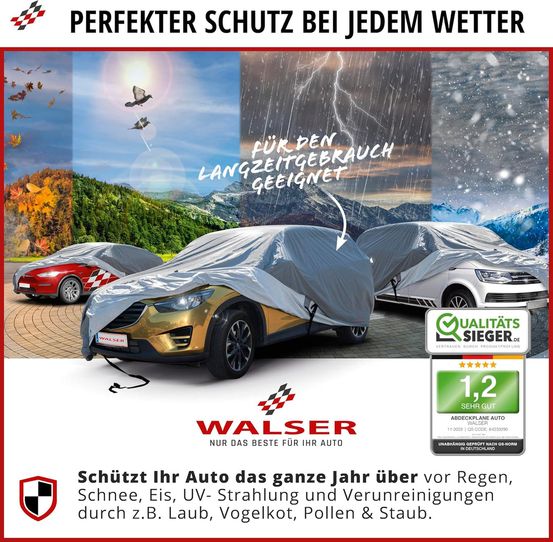 Walser Premium Abdeckplane Auto All Weather Plus Qualitätssieger Sehr Gut*, Abdeckplane wasserdicht,