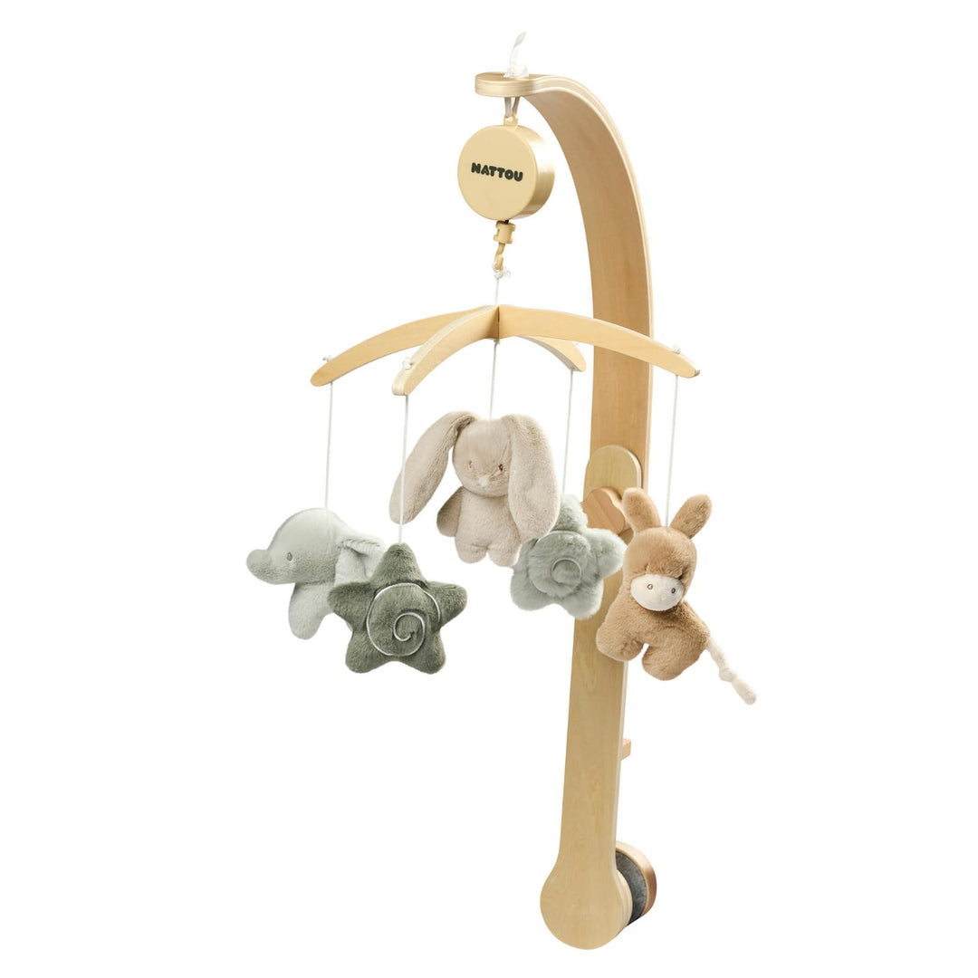 Nattou Loulou Holz-Baby-Musikmobile, Mobile Baby, Babygeschenk, Geschenk zur Geburt, 50 x 40 x 74 cm