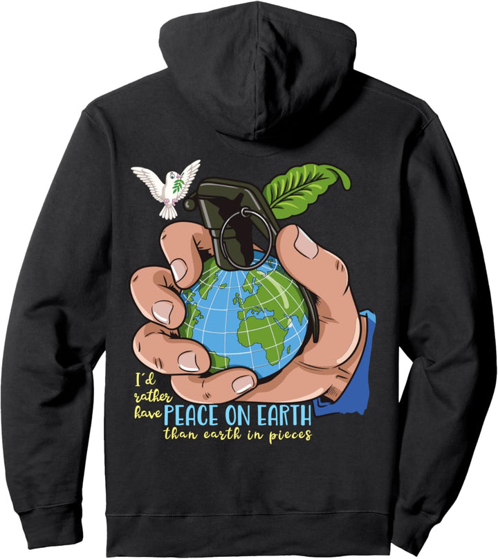 Peace Weltfrieden mit Friedenstaube Pullover Hoodie