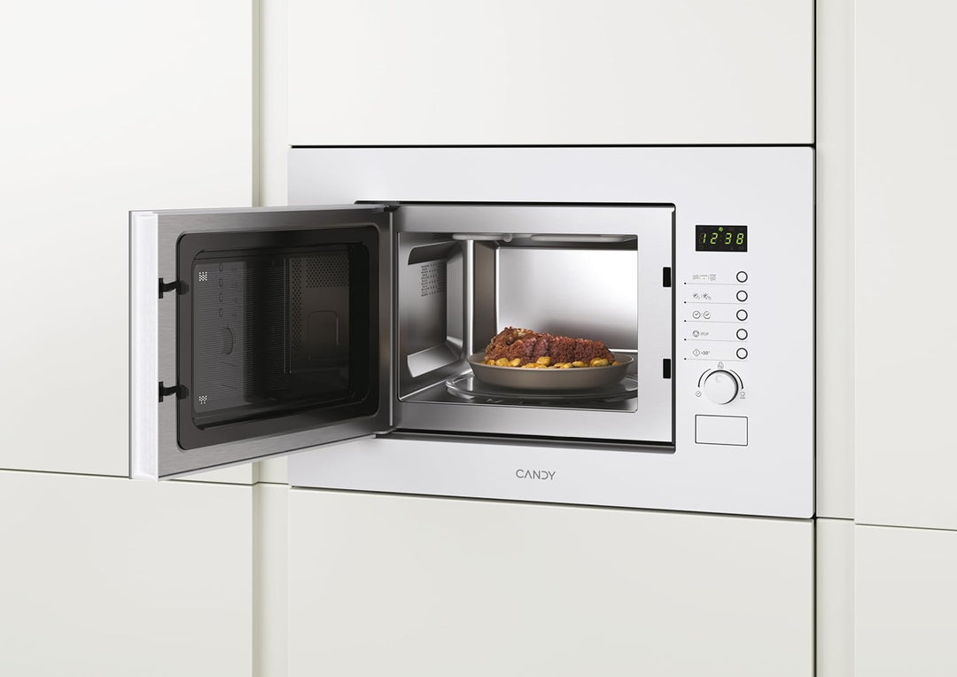 Candy MIC20GDFB, integrierte Mikrowelle mit Grill, 20 l, 1000 W, 8 Funktionen, digital, 8 Programme,