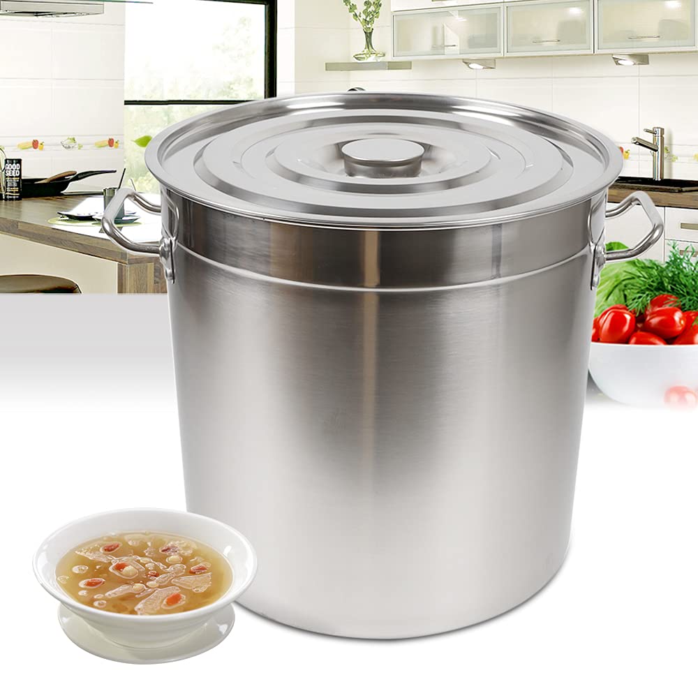 Suppentopf mit Deckel,Lightakai 50Liter Edelstahl Kochtopf Suppentopf Universal Suppentöpfe mit Grif
