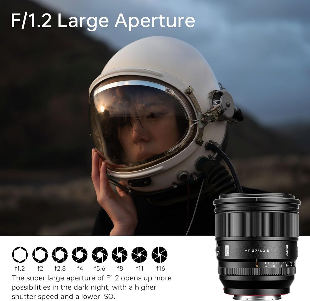 VILTROX 27mm F1.2 Pro E Mount Objektiv, 27mm f/1.2 Autofokus Grosse Blende APS-C Prime Objektiv, Kom
