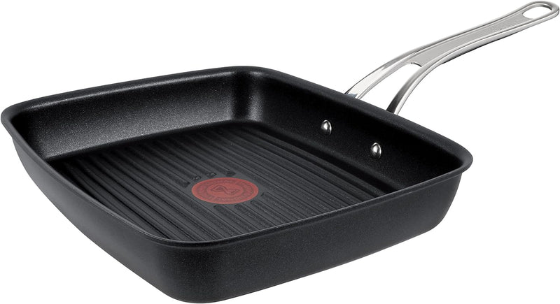 Tefal Jamie Oliver by E24541 Cooks | Classic Grillpfanne 23 x 27 cm Aluguss | Titanium 3x Antihaftve