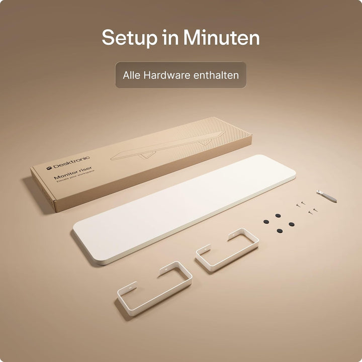 Desktronic Monitorstaender – Ergonomische Monitorerhoehung, 114 x 28 x 12,8 cm, 30 kg, 1-2 Monitore,