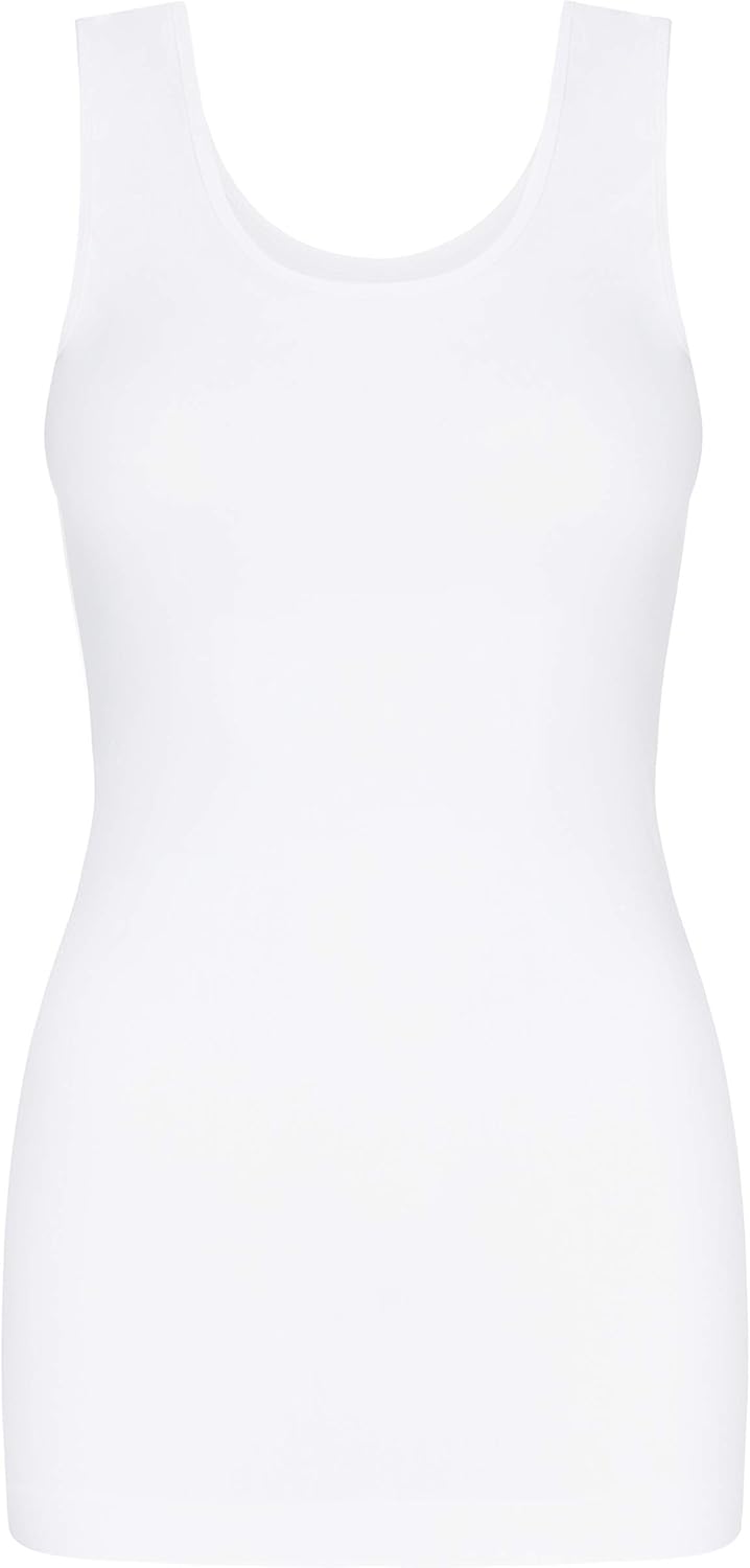 UnsichtBra 3er Pack Shape Damen Unterhemden Longshirt | Basic Wohlfühl Mikrofaser Damen Top ohne Büg