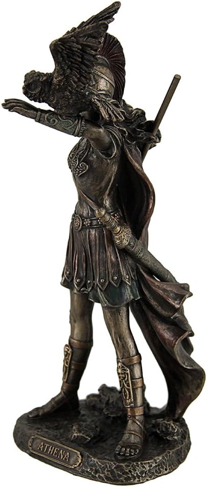 Athena - Greek Goddess Of Wisdom And War with Owl Statue by JFSM INC