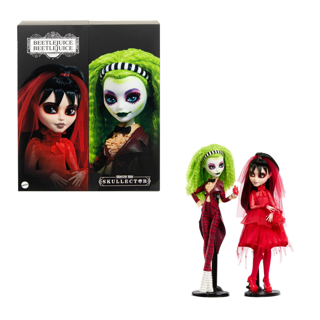 Monster High Skullector Beetlejuice-Beetlejuice-Puppe 2er-Pack, Set aus Betelgeuse- und Lydia-Deetz-