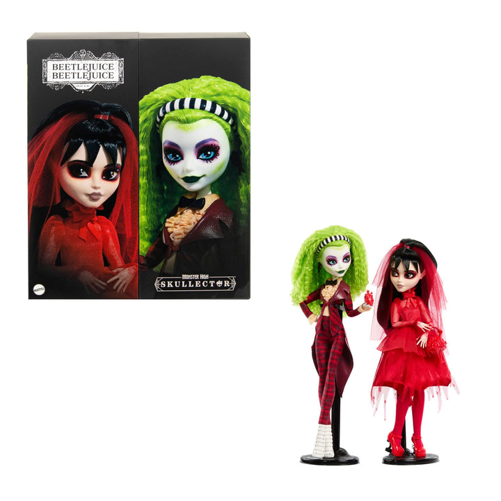 Monster High Skullector Beetlejuice-Beetlejuice-Puppe 2er-Pack, Set aus Betelgeuse- und Lydia-Deetz-