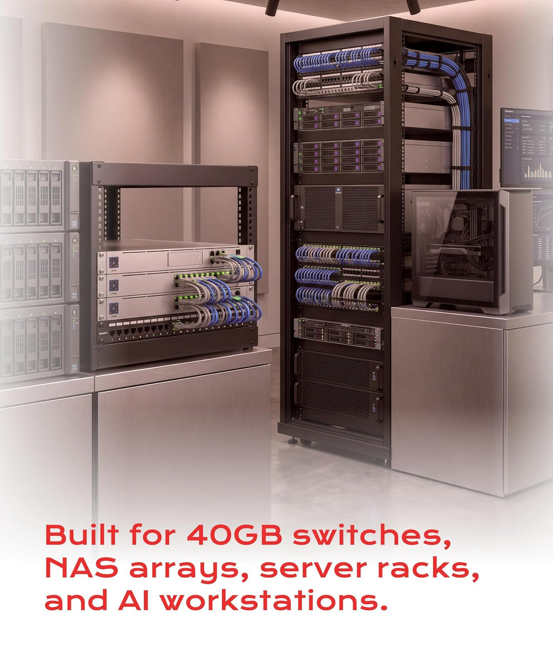 LINKUP - [GHMT &amp; DSX8000 Zertifiziert] Cat8-Ethernet-Patchkabel S/FTP 22AWG Doppelt Geschirmtes Mass