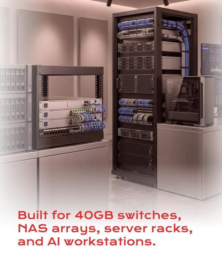 LINKUP - [GHMT &amp; DSX8000 Zertifiziert] Cat8-Ethernet-Patchkabel S/FTP 22AWG Doppelt Geschirmtes Mass