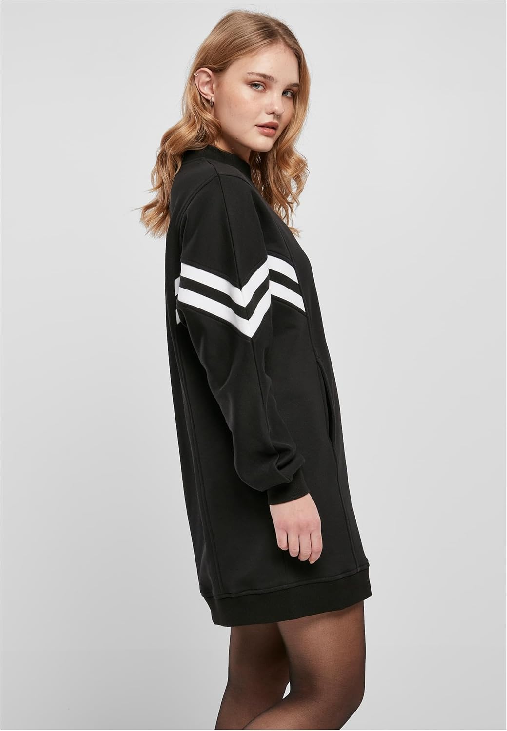 Urban Classics Damen Ladies Oversized College Sweat Dress M Schwarz, M Schwarz