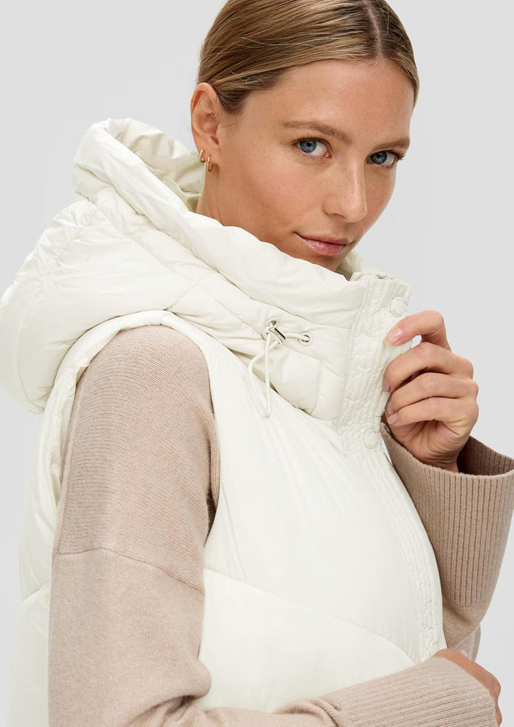s.Oliver Steppweste mit Kapuze 36 creme 0330, 36 creme 0330