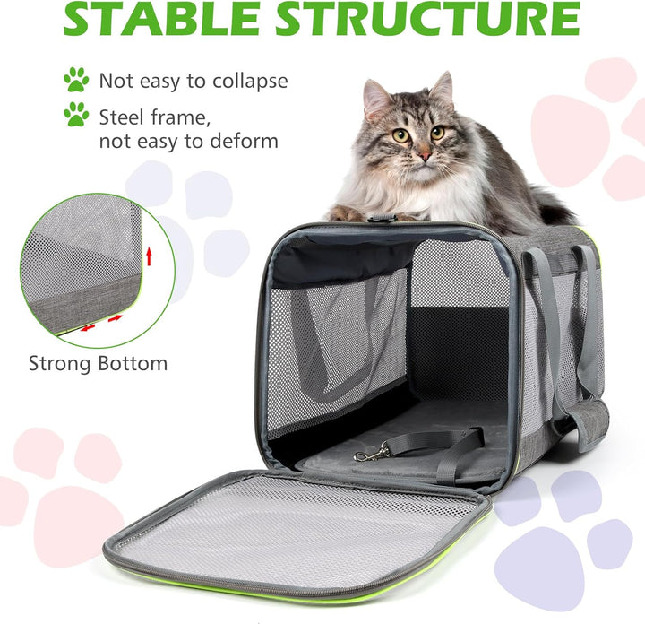 Lannvan Transportbox Hund, Katzen Transportboxen bis 6,5kg, Hundebox Auto Transporttasche Katze Atmu