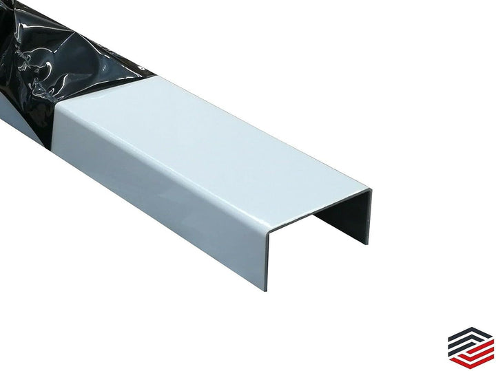U-Profil Alu Wiess, 2000mm U-Profil Dekor aussen 20x125x20 mm Schenkelinnenmass aus Alu Ral9016 Verk