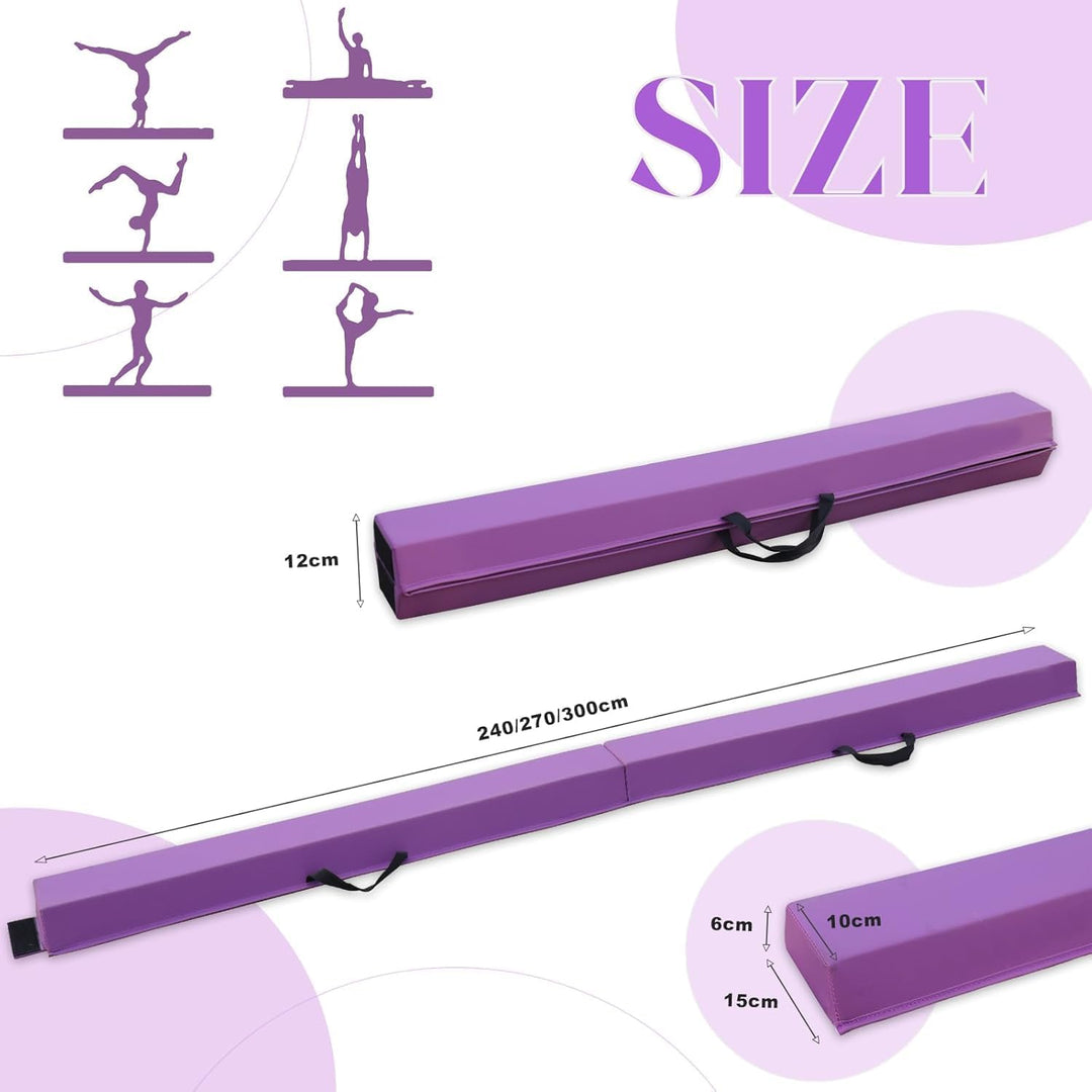 schwebebalken Kinder Schwebebalken klappbar Balken Gymnastik 270cm PU Leder schwebebalken für zuhaus