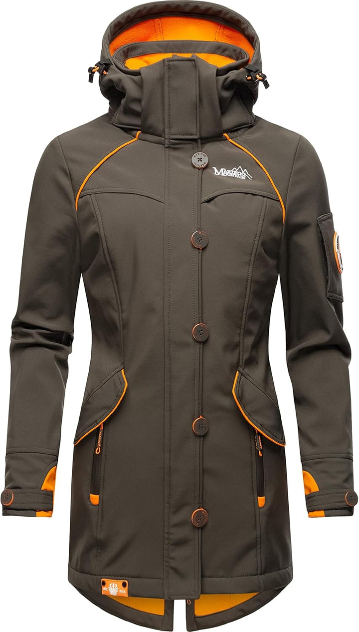 MARIKOO Damen Outdoor Parka Kurzmantel Outdoor Mantel wasserdicht mit Kapuze Soulinaa XS Anthracite,