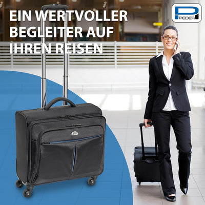 PEDEA Business Trolley "Premium Plus" Laptop-Rollkoffer bis 17,3 Zoll (43,9 cm) mit Übernachtungsfac