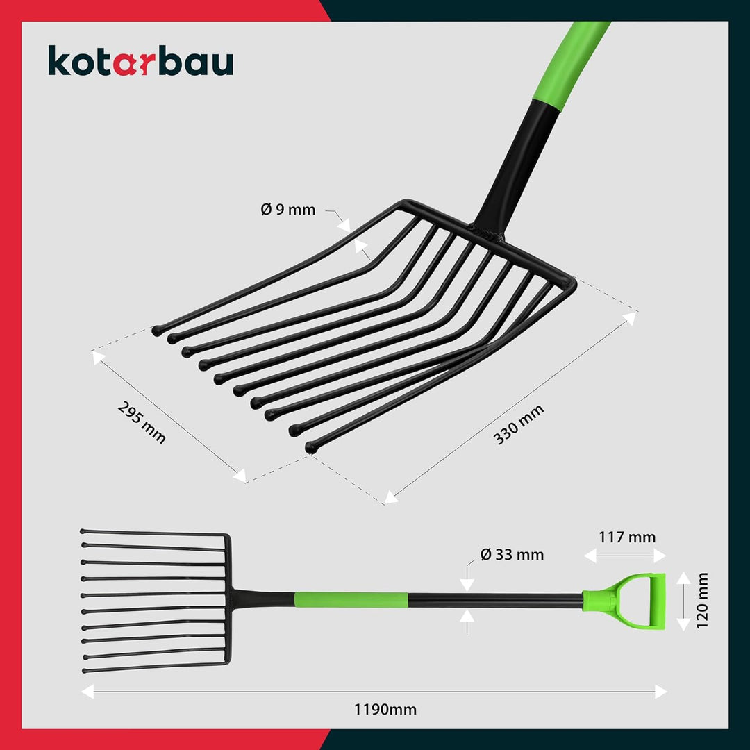 KOTARBAU® Kartoffelgabel Heuforke 10 Zinken 120cm mit Metallstiel