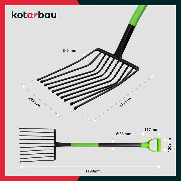 KOTARBAU® Kartoffelgabel Heuforke 10 Zinken 120cm mit Metallstiel