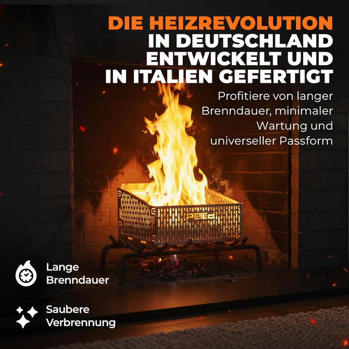 30x25x17cm hitzeresistenter Pelletkorb für Kaminofen | Edelstahl Pelletkorb | Pelletbrennkorb 40% me