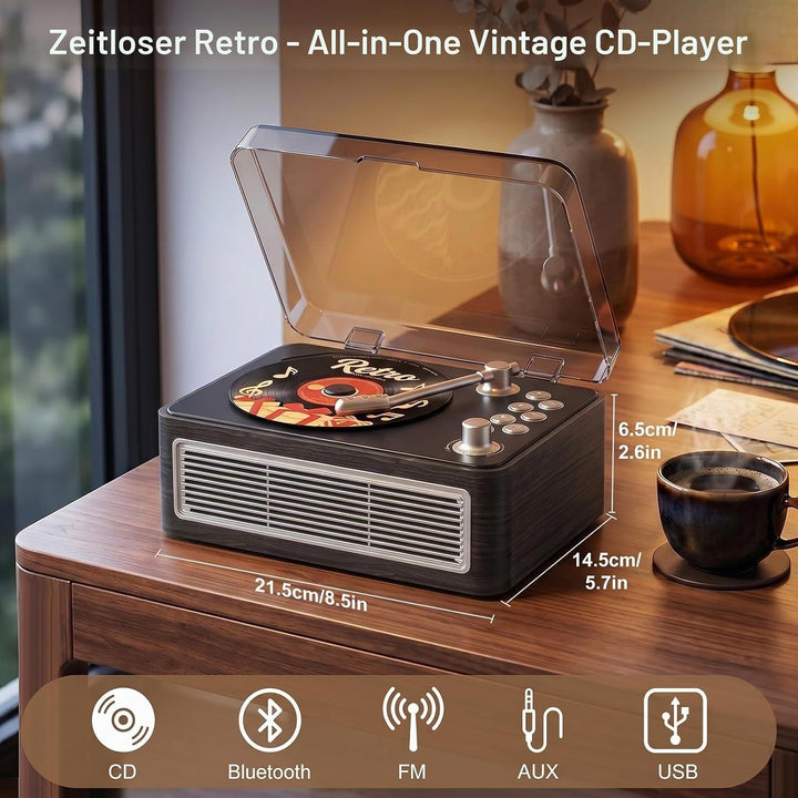 Gueray Tragbarer CD Player Bluetooth CD-Player mit Lautsprecher &amp; Radio &amp; Fernbedienung Unterstützt