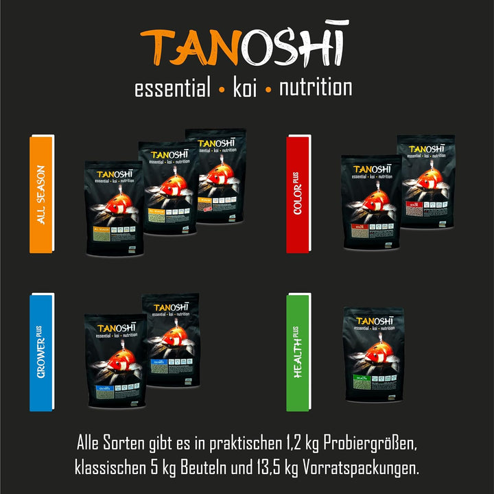 Tanoshi Koifutter - Health Plus 5 kg 4,5mm | Schwimmendes Gesundheits-Koifutter für maximale Verdaul