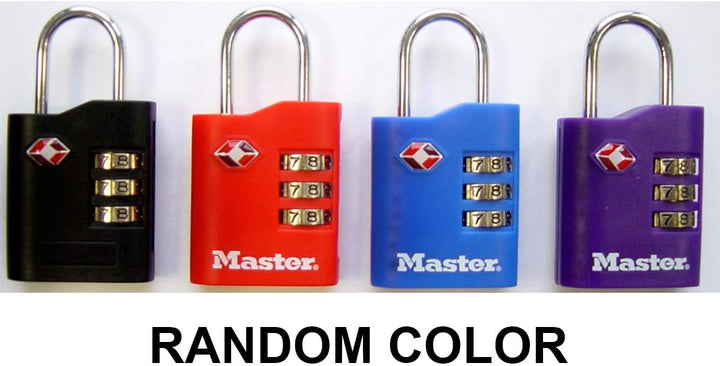 Master Lock 2 TSA-Zahlenschlösser 30mm - Farblich Sortiert, 4686EURT Zahlenschloss, Zahlenschloss
