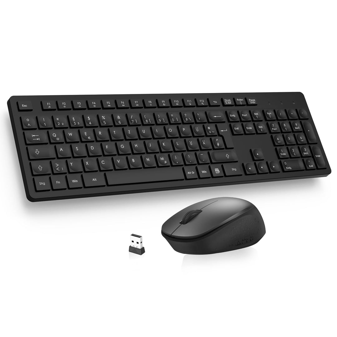 LeadsaiL K786 Tastatur Maus Set Kabellose, Tastatur und Maus, QWERTZ Deutsches Layout Funktastatur m