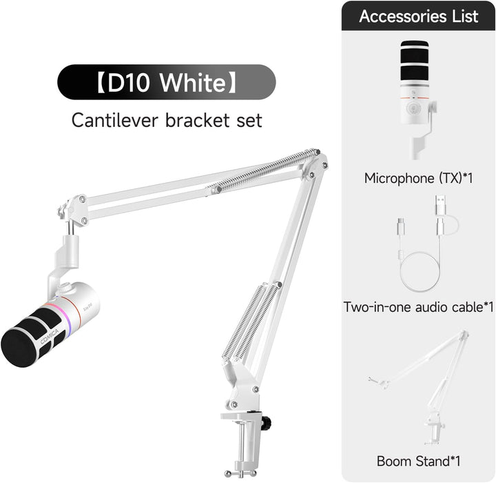 COMICA EJoy D10 Cardioid Mikrofon Dynamisches USB-C/XLR Mikrofon mit 48kHz/24bit, Calmix Rauschunter