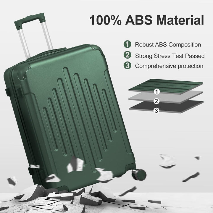 LALAHO Kofferset 4 teilig, Reisekoffer Set mit Kosmetikkoffer, Hartschalen Koffer Set aus ABS, Gepäc