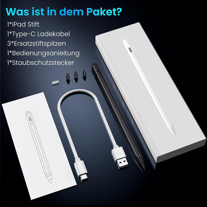 Stift für iPad, (2018-2025) Pencil 2nd Generation für Apple mit Schnellladeleistung Palm Rejection u
