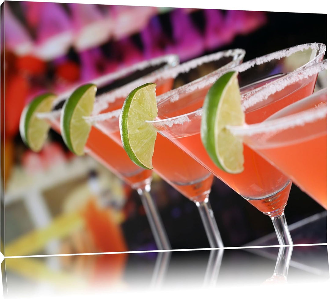 erfrischende Singapur Sling Cocktails Format: 100x70 auf Leinwand, XXL riesige Bilder fertig gerahmt